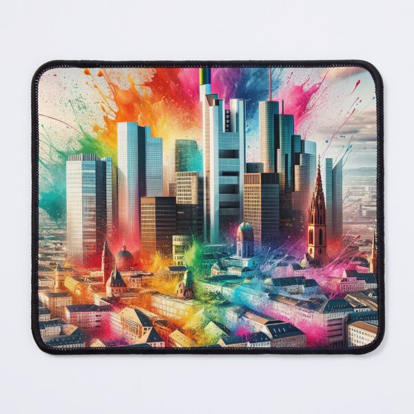 Item preview, Frankfurt Skyline rainbow colors designed and sold by Places On Earth.