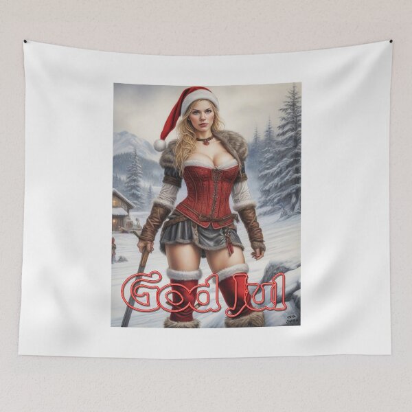 Item preview, Shield Maiden as Santa Claus; Viking;  designed and sold by StickerApe.