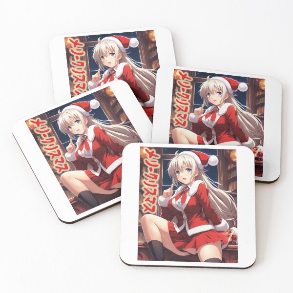 Item preview, School Girl as Santa Claus; Japanese Anime; designed and sold by StickerApe.
