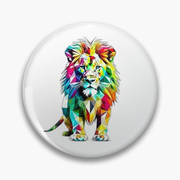 Item preview, Colourful Majestic Lion Geometric Shaped Artwork designed and sold by Geonimalia.