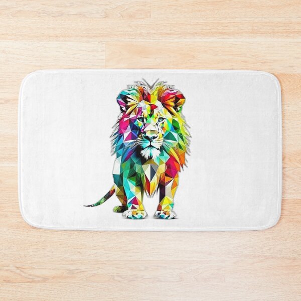 Item preview, Colourful Majestic Lion Geometric Shaped Artwork designed and sold by Geonimalia.