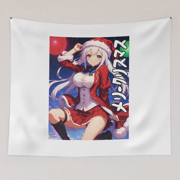 Item preview, School Girl as Santa Claus; Japanese Anime; designed and sold by StickerApe.