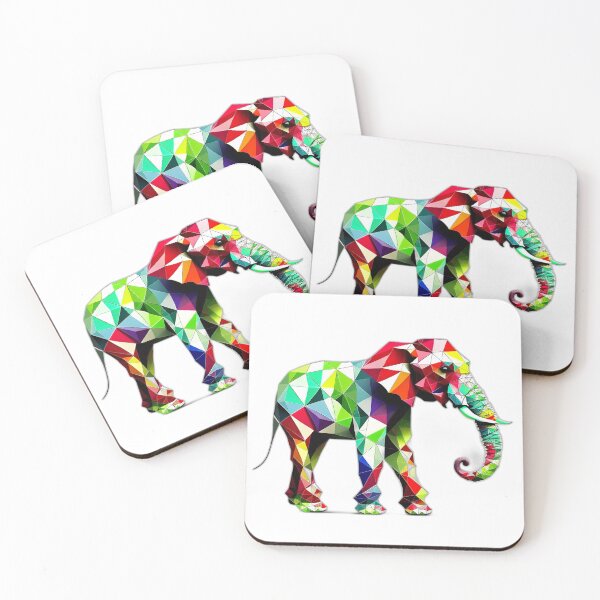 Item preview, Mighty African Elephant Geometric Shaped Artwork designed and sold by Geonimalia.