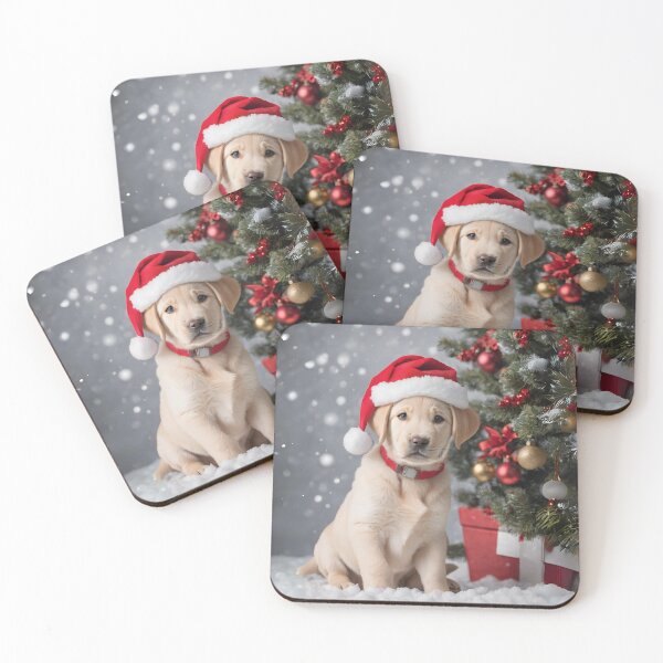 Item preview, Dog Christmas baby Labrador dog  with santa hat on Christmas eve day designed and sold by BotunPeony.