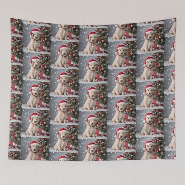 Item preview, Dog Christmas baby Labrador dog  with santa hat on Christmas eve day designed and sold by BotunPeony.