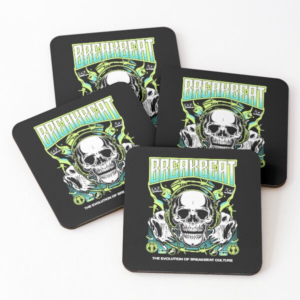 Item preview, BREAKBEAT  - Evolution Skull (Lime/Teal)  designed and sold by Discothreadz.