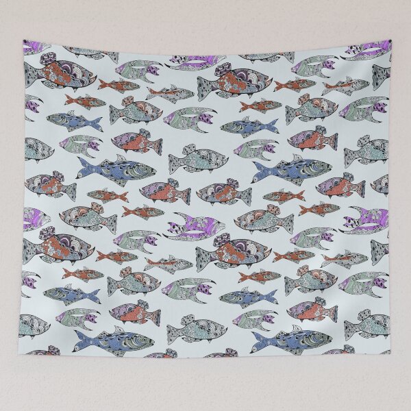 Item preview, Colorful fish pattern designed and sold by ahahdodo.