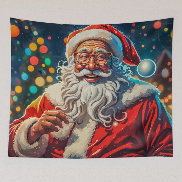 Item preview, Vintage Retro Santa Clause - Papa Noel - Holly Jolly - Joyeux Noel - Merry Christmas designed and sold by MyArt23.