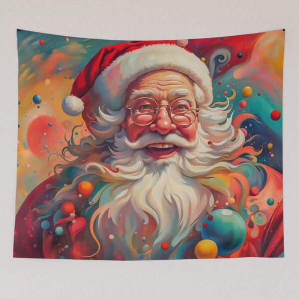 Item preview, Vintage Retro Santa Clause - Papa Noel - Holly Jolly - Joyeux Noel - Merry Christmas designed and sold by MyArt23.