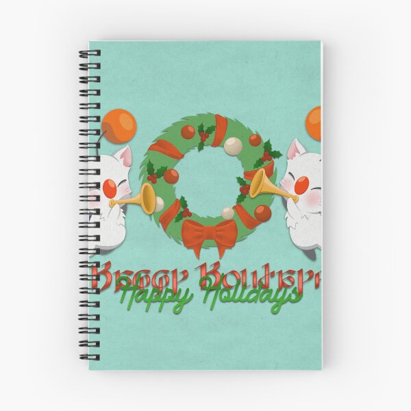 Item preview, Happy Holidays Moogles - A cute holiday design of two moogles from Final Fantasy designed and sold by SamInJapan.
