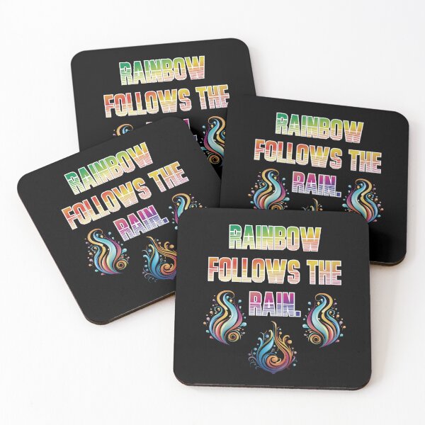 Item preview, Rainbow follows rain - decorative multicolor text sentence designed and sold by ArtstyleAlchemy.