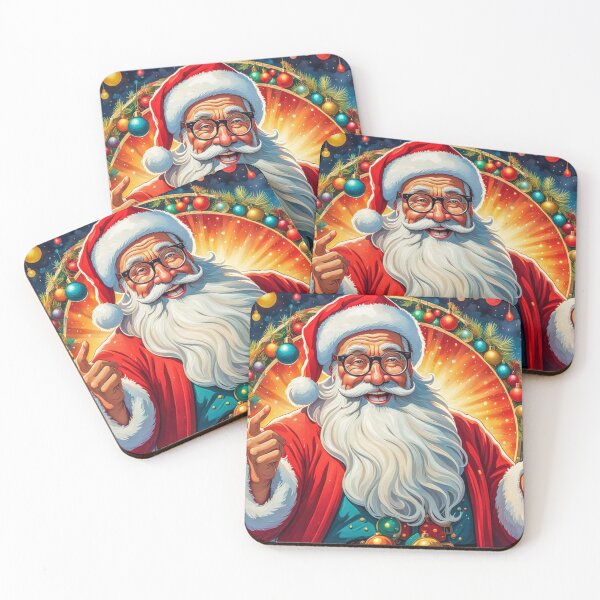 Artikelvorschau, Vintage Retro Weihnachtsmann - Papa Noel - Holly Jolly - Joyeux Noel - Frohe Weihnachten entworfen und verkauft von MyArt23.