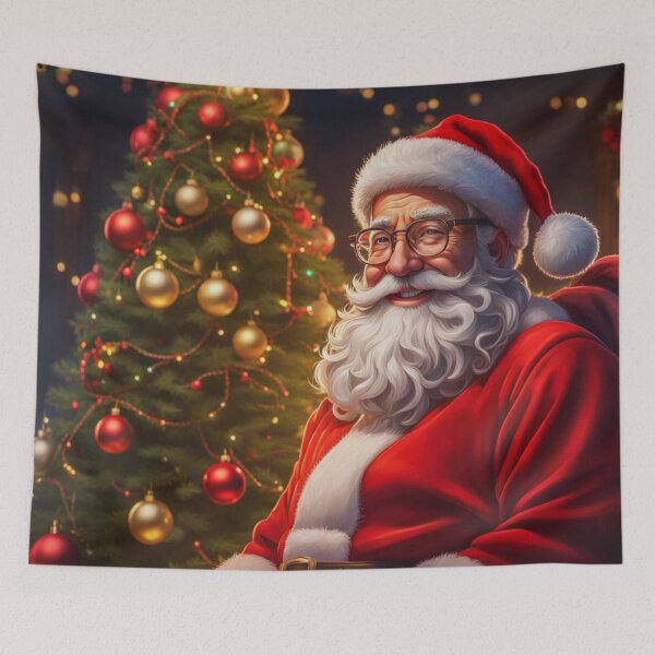Item preview, Vintage Retro Santa Clause - Papa Noel - Holly Jolly - Joyeux Noel - Merry Christmas designed and sold by MyArt23.