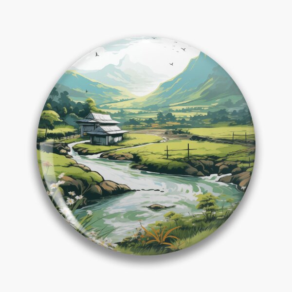 Item preview,  "Tranquil Vietnamese Countryside: Traditional Brushstroke Art " designed and sold by Huycao211.