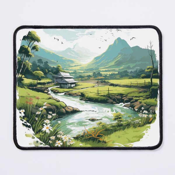 Item preview, "Tranquil Vietnamese Countryside: Traditional Brushstroke Art " designed and sold by Huycao211.