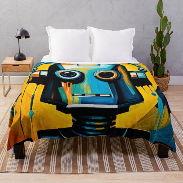 Item preview, Robot Street Art - colorful illustration designed and sold by RobotAIArt.