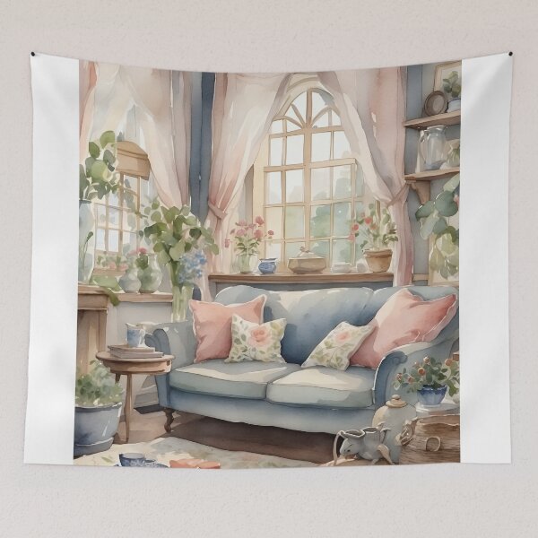 Aperçu de l'œuvre Salon vintage, style cottage anglais. créée et vendue par Jayjaynaenae.