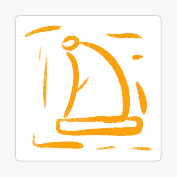 santa hat Merry Christmas orange hand sketch pattern Sticker