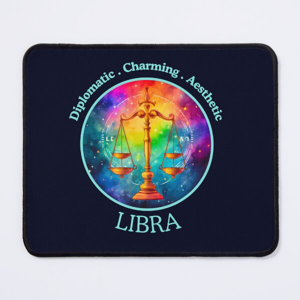 Item preview, Vibrant  Daily Horoscopes  Libra Zodiac - Horescope/SunSign Theme  on  navy  blue background designed and sold by CosmicNook1.