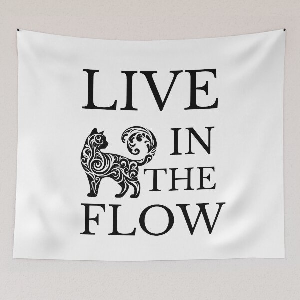 Item preview, Live In The Flow artistic cat silhouette.  designed and sold by Carthage-Kitten.