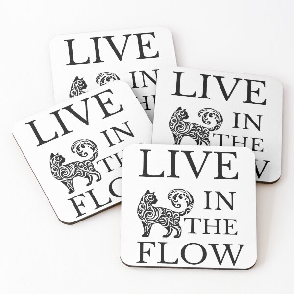 Item preview, Live In The Flow artistic cat silhouette.  designed and sold by Carthage-Kitten.