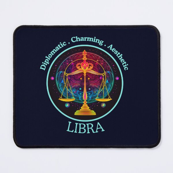 Item preview, Vibrant Daily Horoscopes Libra Zodiac - Horescope/SunSign Theme  on  navy  blue background designed and sold by CosmicNook1.