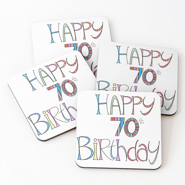 Item preview, Happy 70th Birthday Colorful Doodle Lettering  designed and sold by zanydoodles.