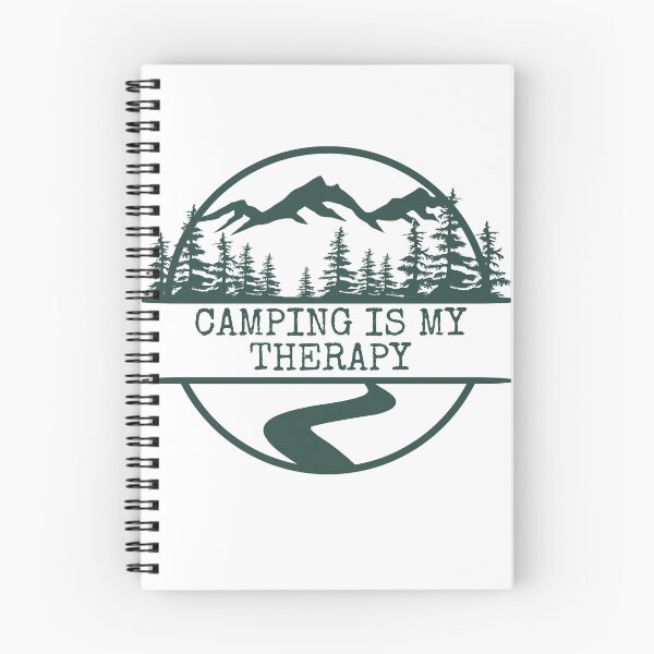 Item preview, Camping is my therapy, wilderness mountain scenery in green and white  designed and sold by PellSilversmith.