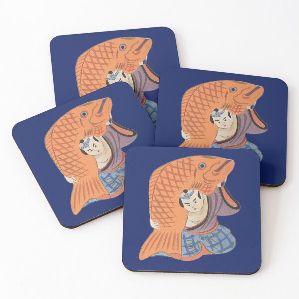 Item preview, Cute Japanese Samurai Wrestler with Giant Fish Kawaii designed and sold by StudioTVDinners.