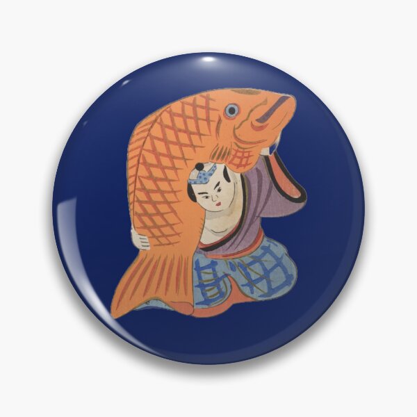 Item preview, Cute Japanese Samurai Wrestler with Giant Fish Kawaii designed and sold by StudioTVDinners.
