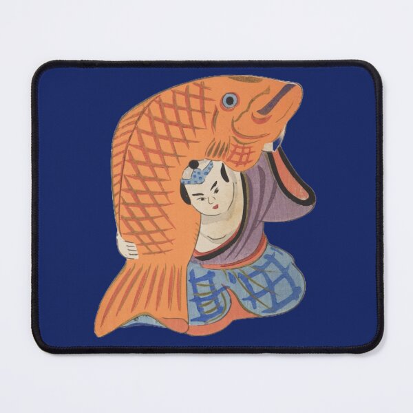 Item preview, Cute Japanese Samurai Wrestler with Giant Fish Kawaii designed and sold by StudioTVDinners.