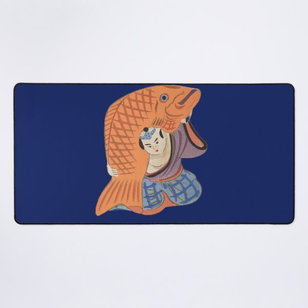 Item preview, Cute Japanese Samurai Wrestler with Giant Fish Kawaii designed and sold by StudioTVDinners.