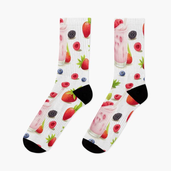 Item preview, Cute smoothie in seamless pattern with berry. designed and sold by Whiteblueshop.