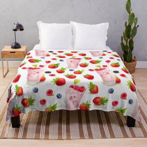 Item preview, Cute smoothie in seamless pattern with berry. designed and sold by Whiteblueshop.