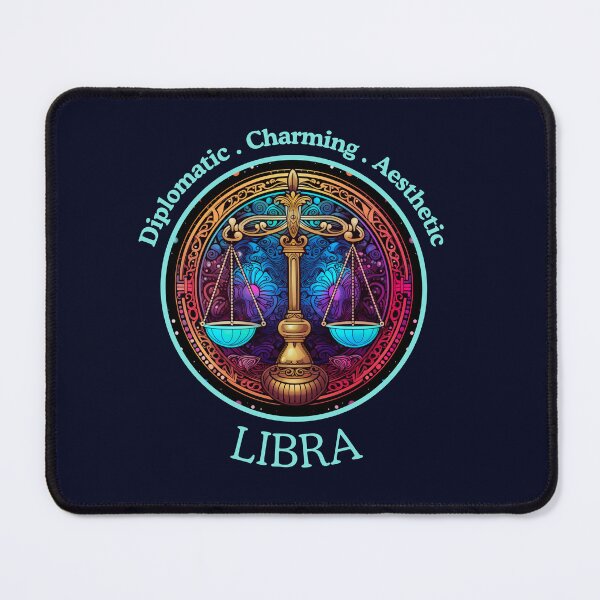 Item preview, Vibrant Daily Horoscopes  Libra Zodiac - Horescope/SunSign Theme  on  navy  blue background designed and sold by CosmicNook1.
