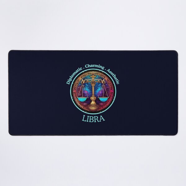 Item preview, Vibrant Daily Horoscopes  Libra Zodiac - Horescope/SunSign Theme  on  navy  blue background designed and sold by CosmicNook1.