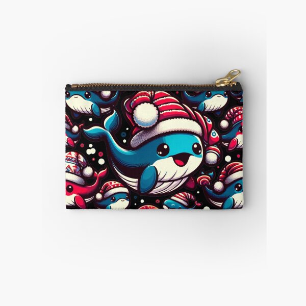 Item preview, Classic funny whales in Santa hats designed and sold by ArtFeverShop.