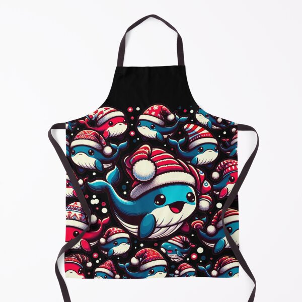 Item preview, Classic funny whales in Santa hats designed and sold by ArtFeverShop.