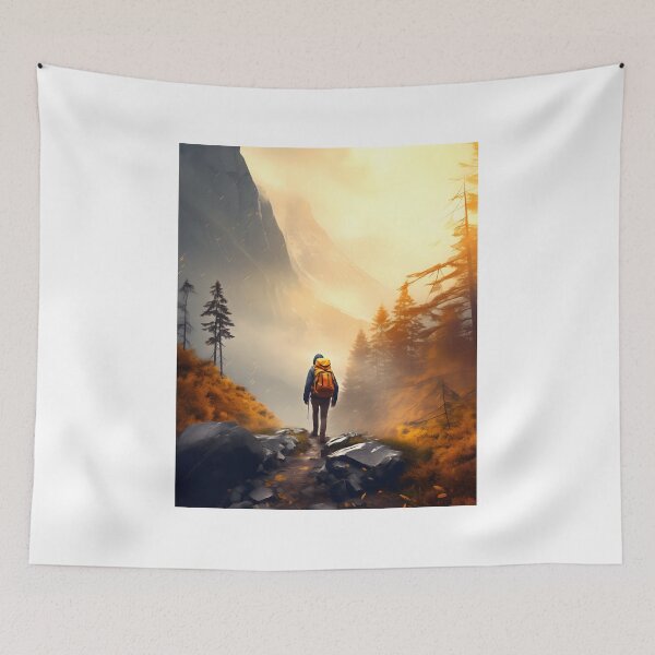 Item preview, Autumn Hiking Adventure: Solitude in the Misty Forest designed and sold by Shirtastically.