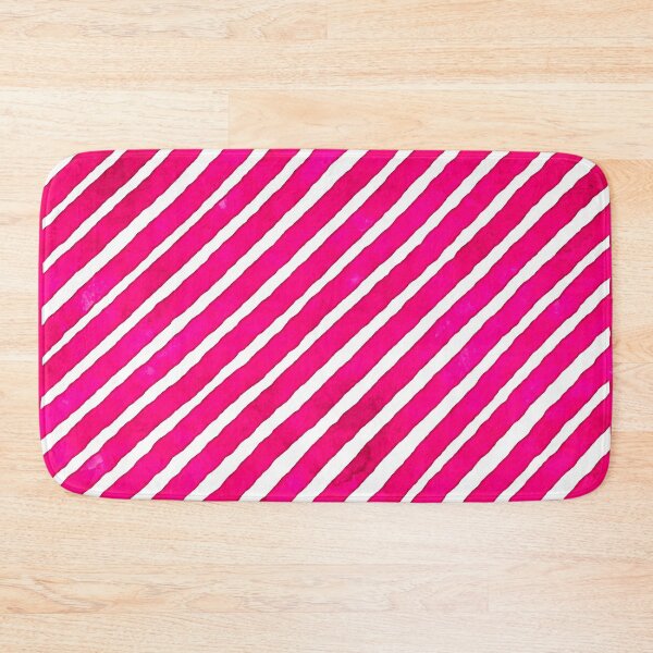 Item preview, Mottled Hot Pink and White Diagonal Stripes designed and sold by SoshanaC.