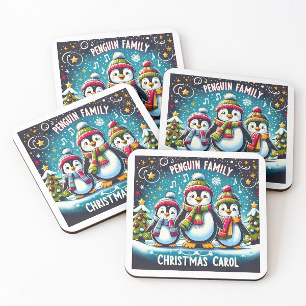 Item preview, Starlit Penguin Carolers designed and sold by KNAA.