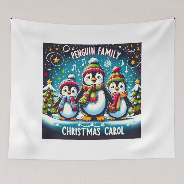 Item preview, Starlit Penguin Carolers designed and sold by KNAA.