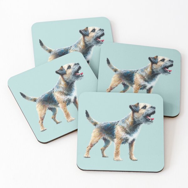 Item preview, Beautiful Ink and Watercolour Border Terrier designed and sold by barksandsqueaks.