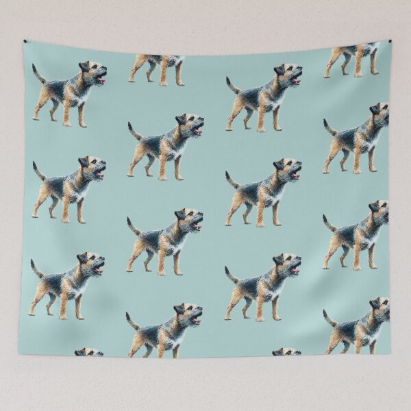 Item preview, Beautiful Ink and Watercolour Border Terrier designed and sold by barksandsqueaks.