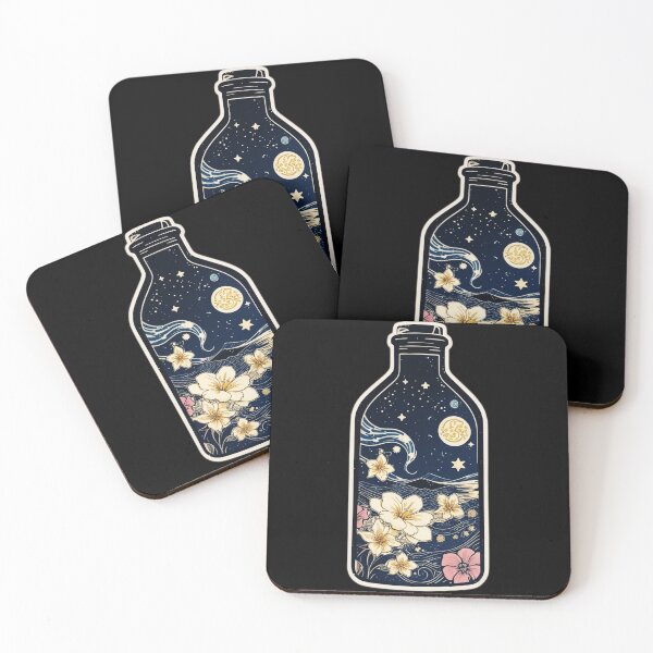 Item preview, Starry Night Message in a Bottle with Hawaiian Flowers designed and sold by NautiChic.