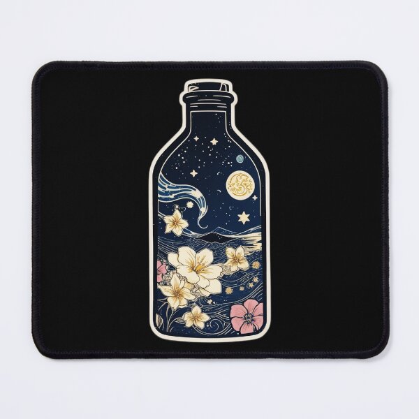 Item preview, Starry Night Message in a Bottle with Hawaiian Flowers designed and sold by NautiChic.