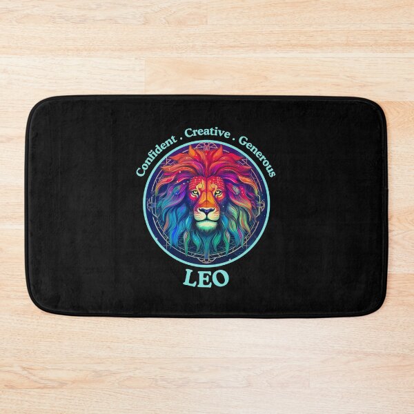 Item preview, Vibrant Leo zodiac in a circle- Horescope/SunSign Theme  on  black back ground designed and sold by CosmicNook1.