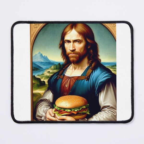 Item preview, Renaissance Painting Chuck Norris Hamburger Fastfood designed and sold by CheeseBlueprint.