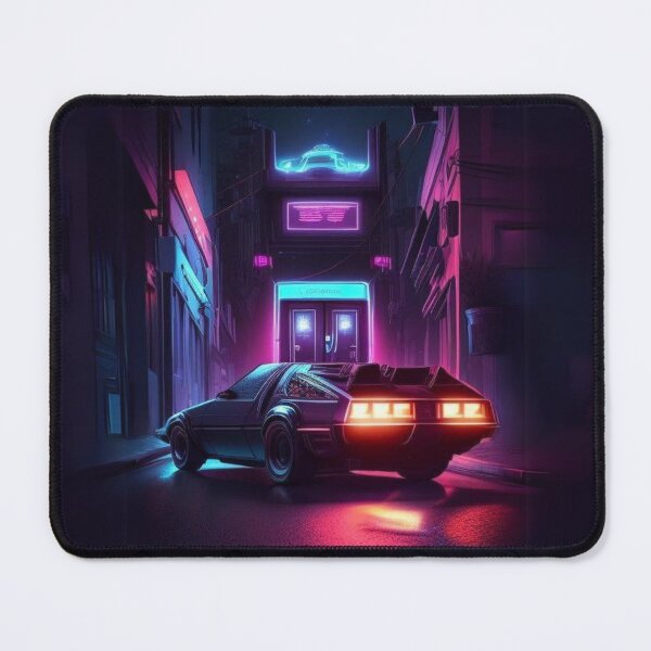 Item preview, car in cyberpunk city designed and sold by TIDALI-Prints.