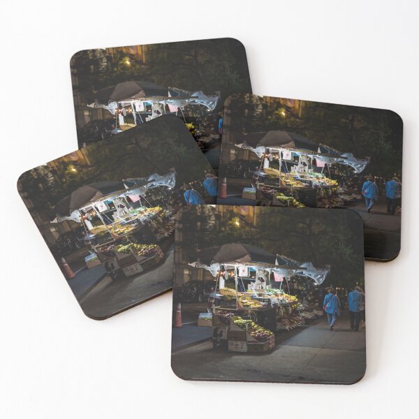 Item preview, A fruit stand in New York at night - photo designed and sold by CineWanderlust.